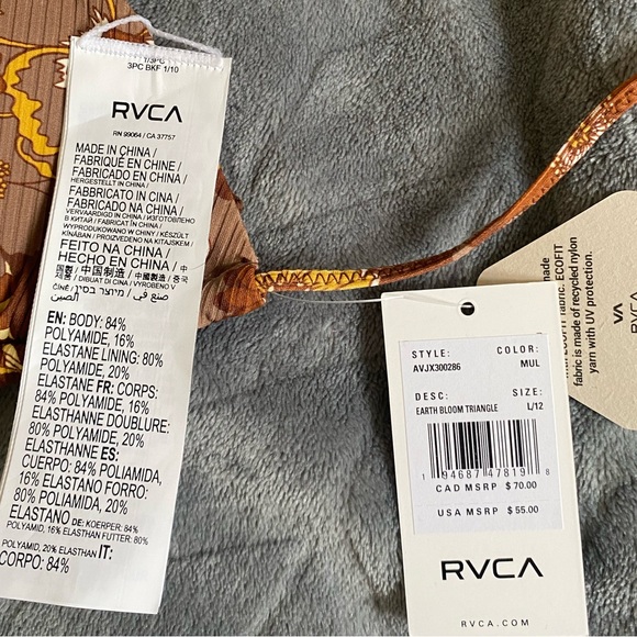 RVCA Brown Floral Bikini - Picture 4 of 7